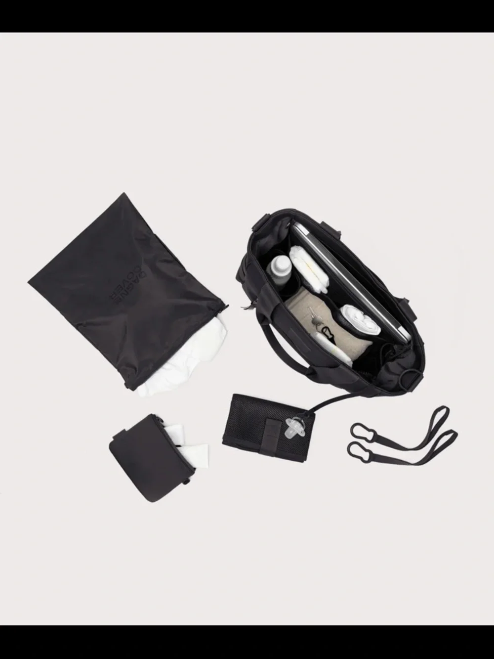 Dagne Dover Wade Diaper Tote in Onyx Black